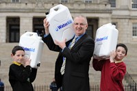 Pictured supporting the cause is Ross Power from Belvoir Park PS with Minister Danny Kennedy and Ciaran Sadlier from Scoil na Fuiseoige | NI Water News